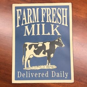FARM FRESH MILK Metal Cow Sign Decor Barnyard Designs